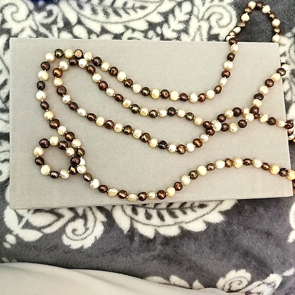 Vintage Bronze freshwater pearls, 50 inches - Picture 1 of 3